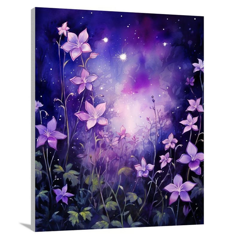 Violet Twilight Garden - Watercolor - Canvas Print