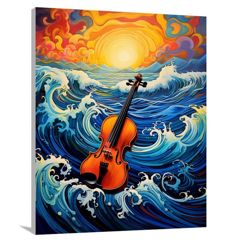 Violin's Melody in the Storm - Canvas Print