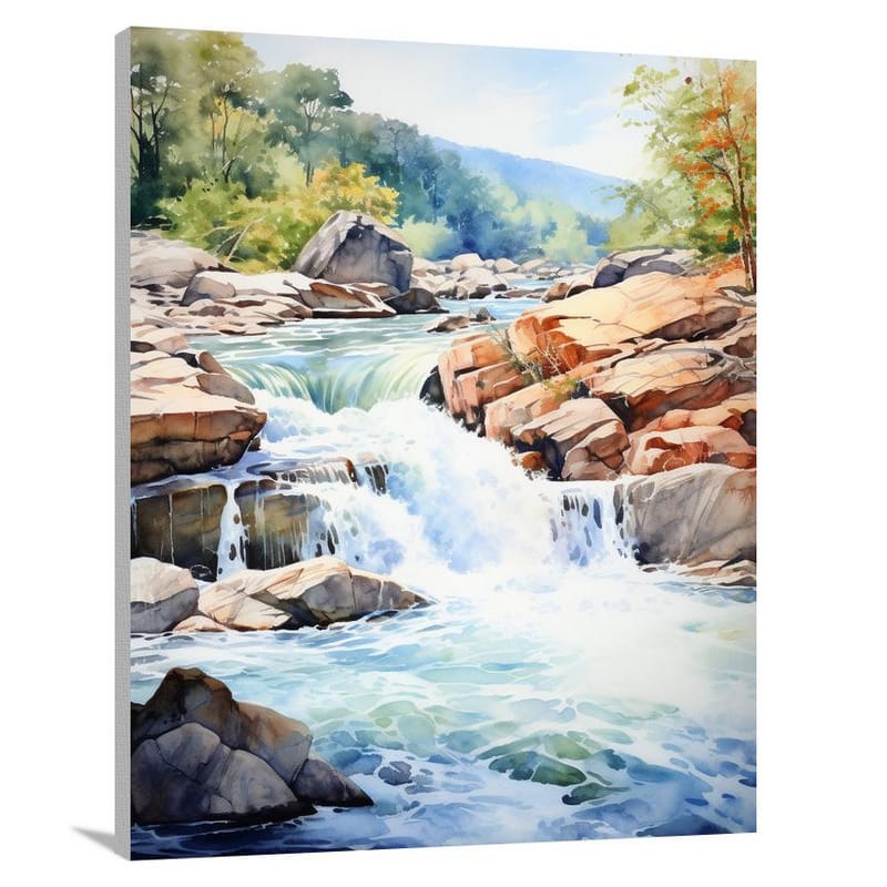 Virginia's Serene Rapids - Canvas Print