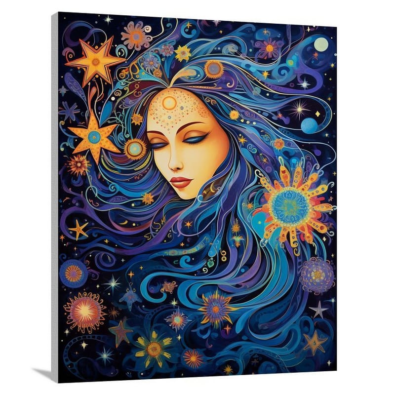 Virgo's Celestial Symphony - Pop Art - Canvas Print