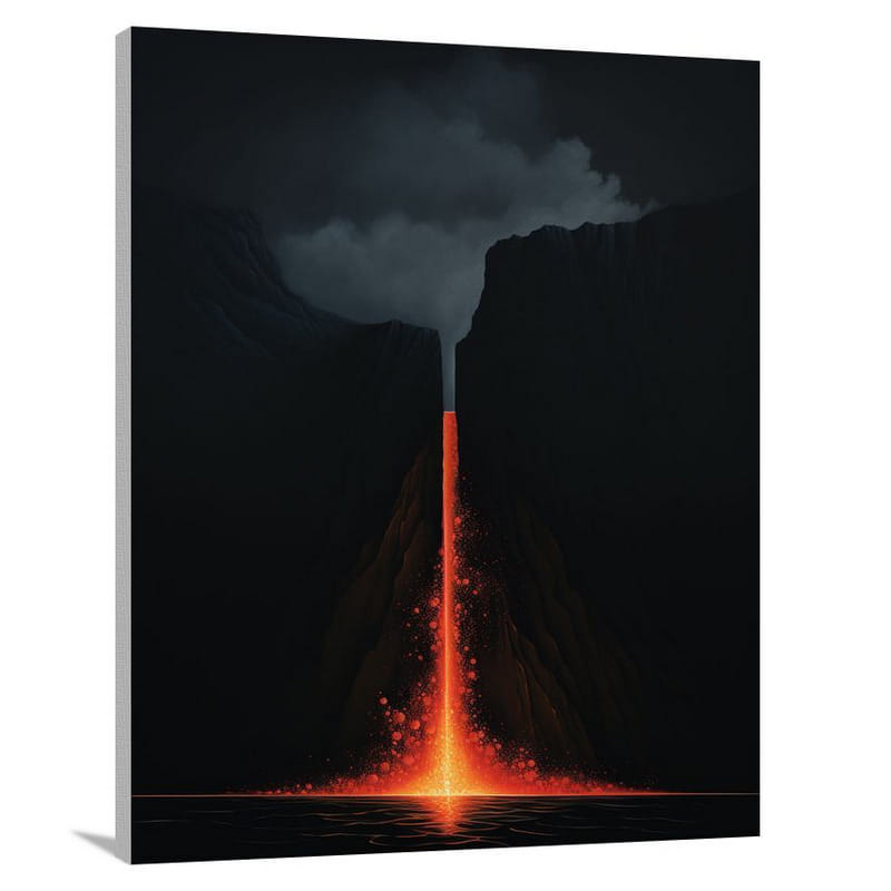 Volcanic Cascade - Minimalist - Canvas Print