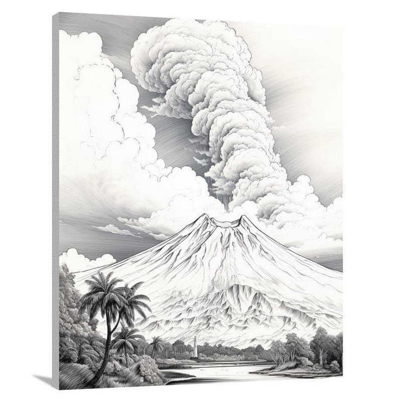 Volcanic Symphony: New Zealand's Fiery Power - Canvas Print