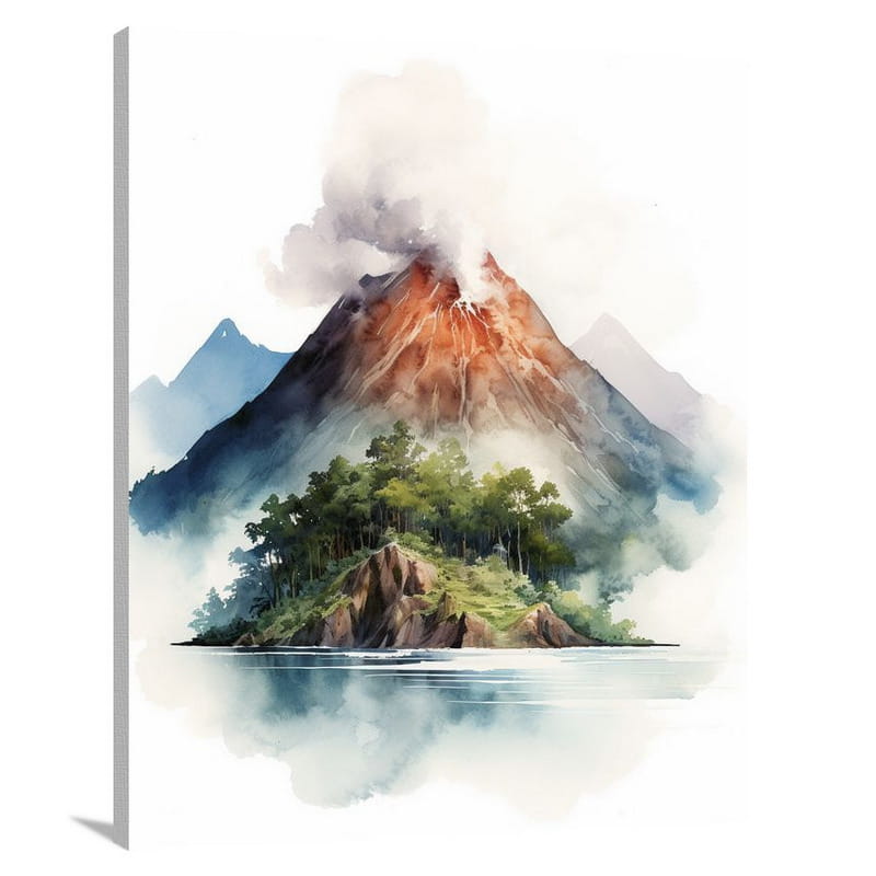 Volcanic Symphony - Watercolor - Canvas Print