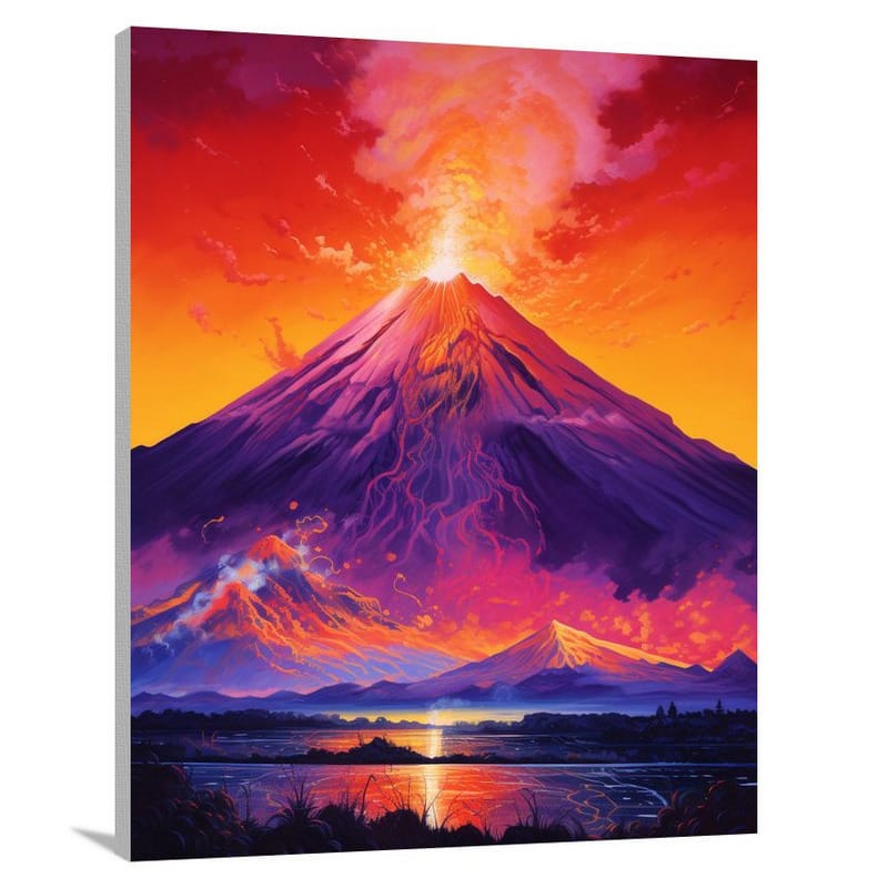 Volcano's Fiery Symphony - Pop Art - Canvas Print