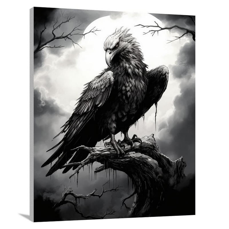 Vulture's Monochrome Majesty - Canvas Print