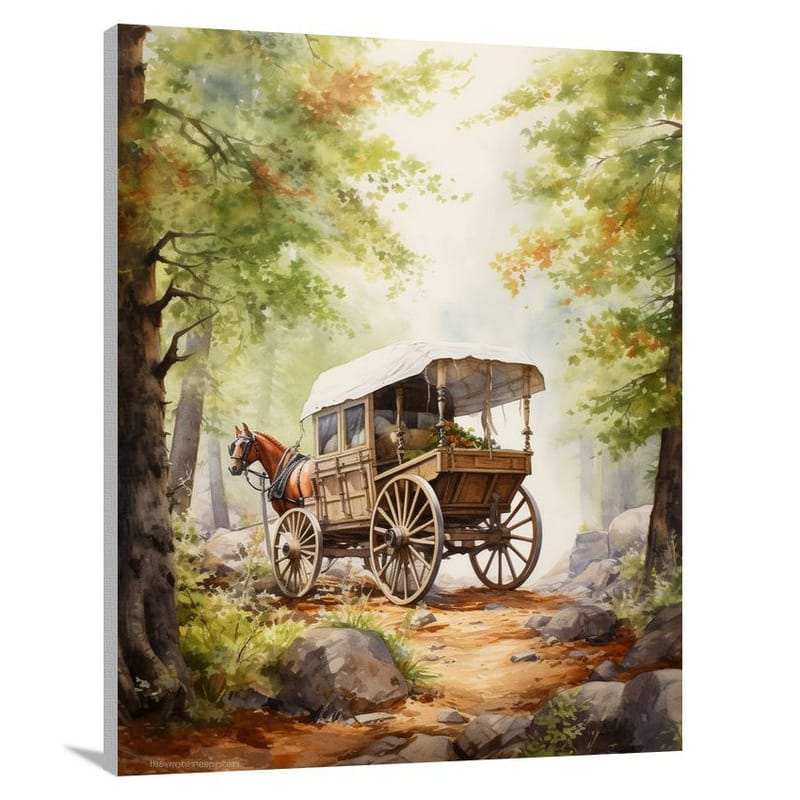 Wagon's Journey - Watercolor 2 - Canvas Print
