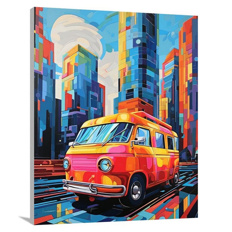 Wagon Wheels in the City - Canvas Print