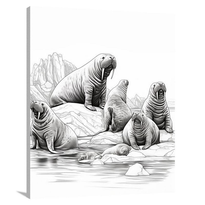 Walrus Gathering - Canvas Print