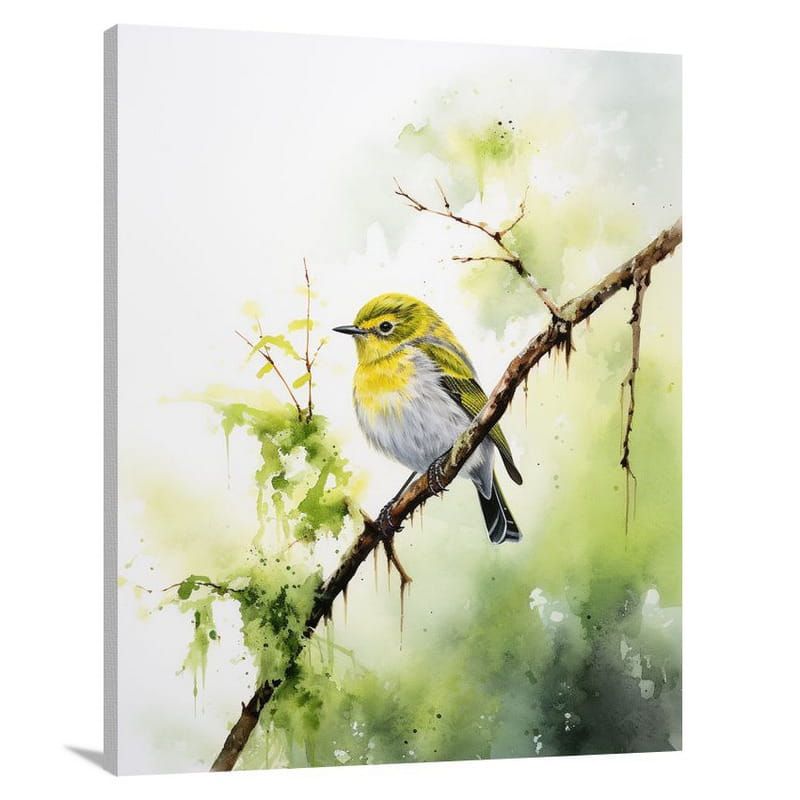 Warbler's Melody - Watercolor - Canvas Print