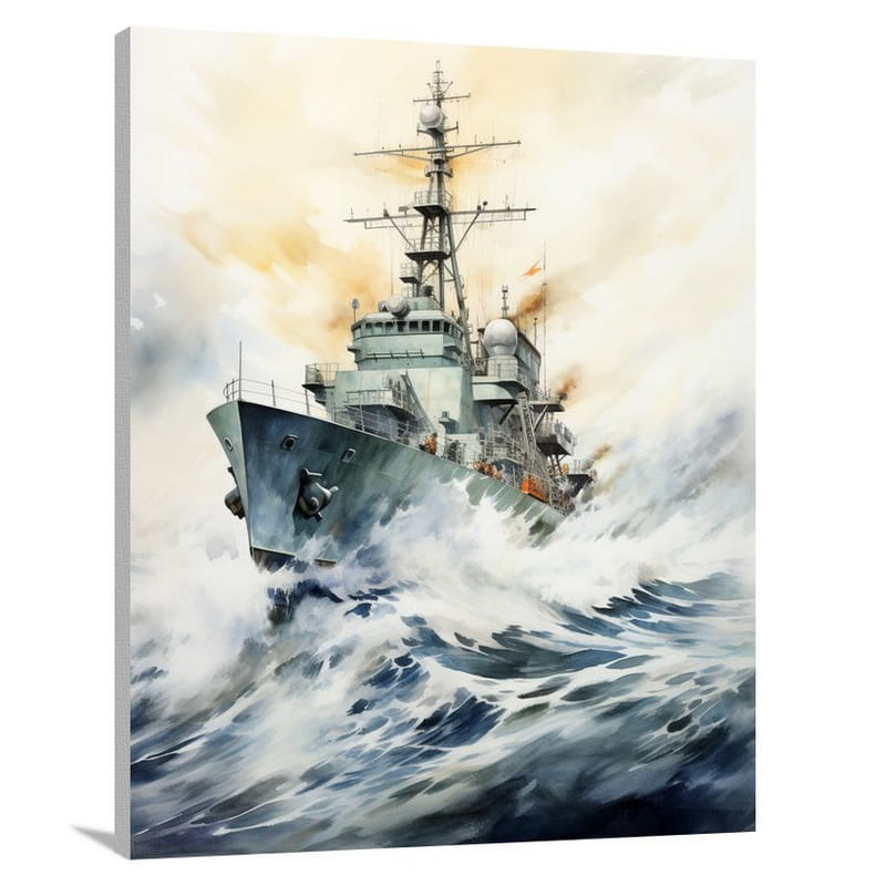 Warship's Struggle - Canvas Print