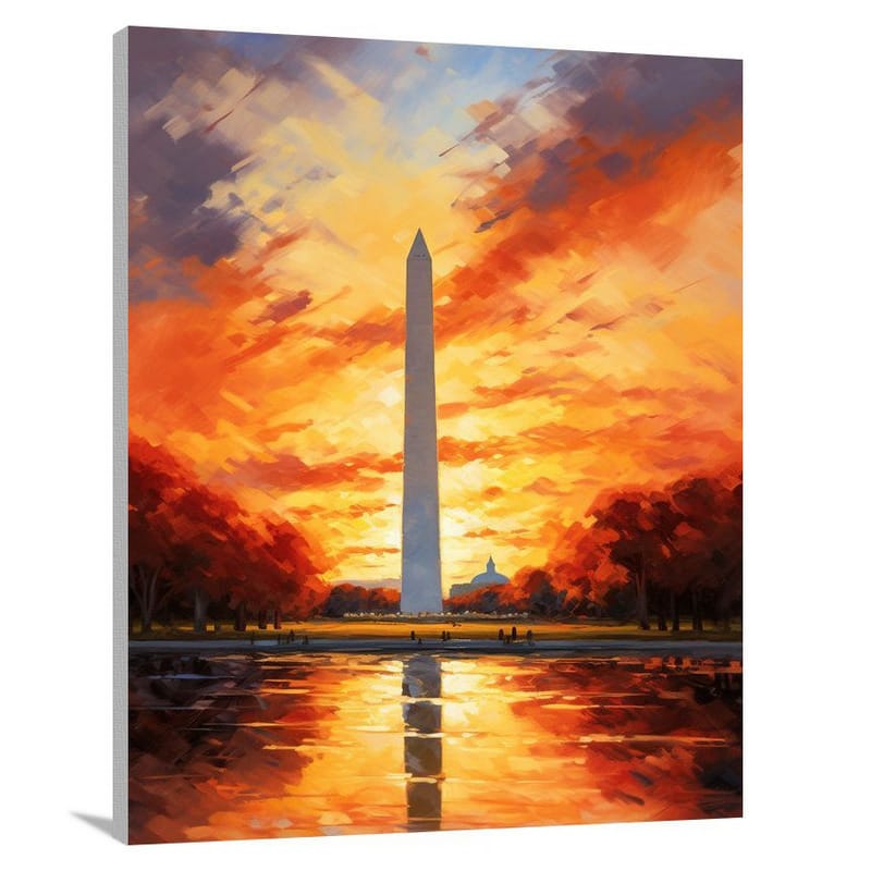 Washington DC Sunset - Impressionist - Canvas Print