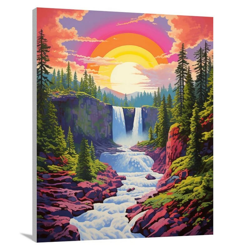 Washington's Majestic Cascade - Pop Art - Canvas Print