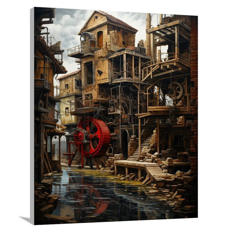 Watermill in the Urban Jungle - Canvas Print