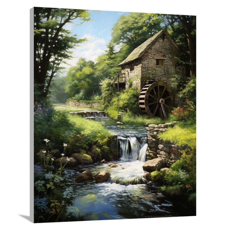 Watermill Serenity - Impressionist - Canvas Print