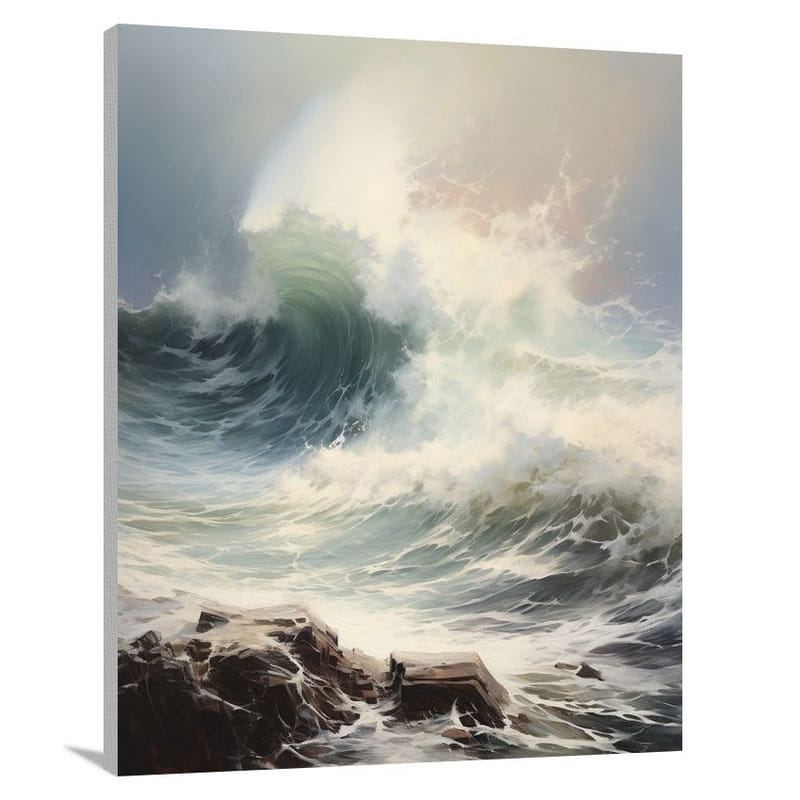 Wave's Fury - Minimalist - Canvas Print