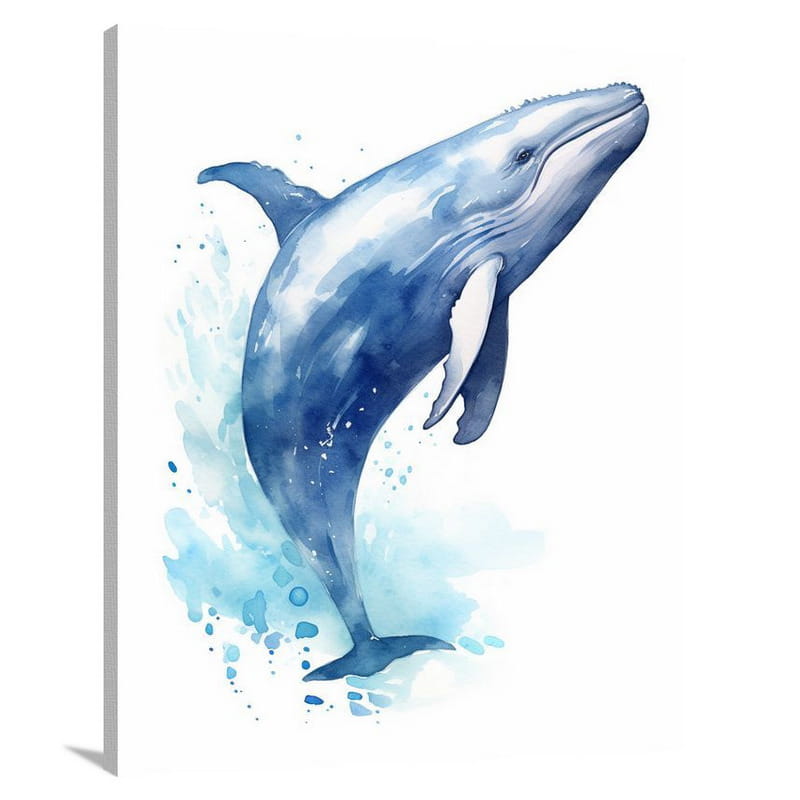 Whale - Watercolor - Canvas Print