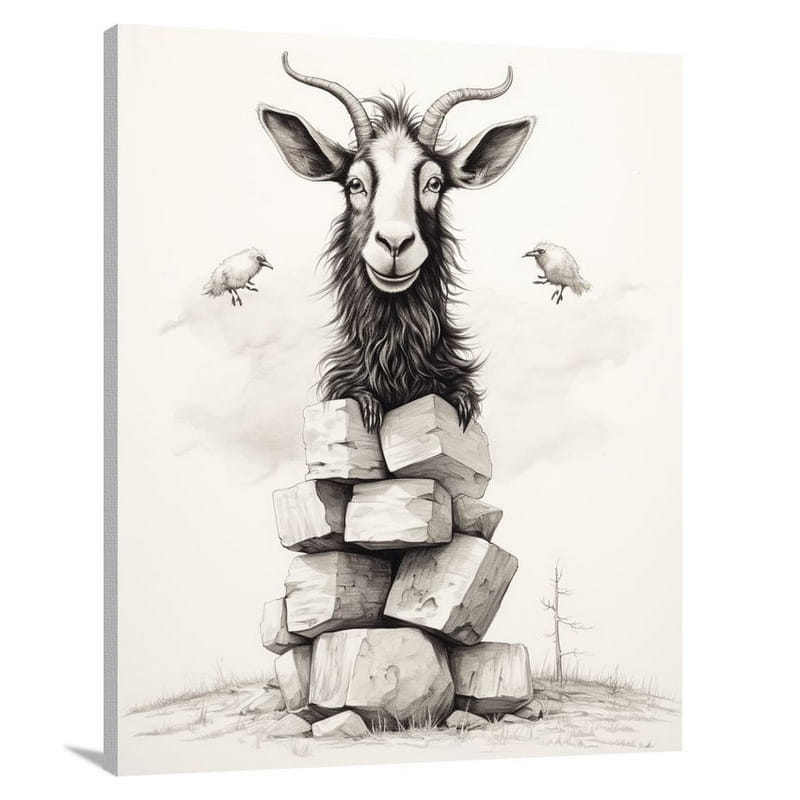 Whimsical Balance: Farm Animal - Canvas Print