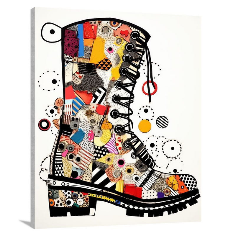 Whimsical Boot Parade - Canvas Print