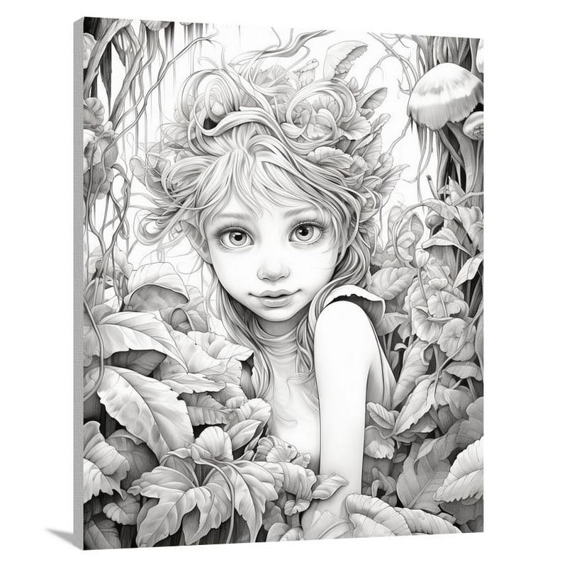 Whimsical Fairy in the Enchanted Garden - Canvas Print