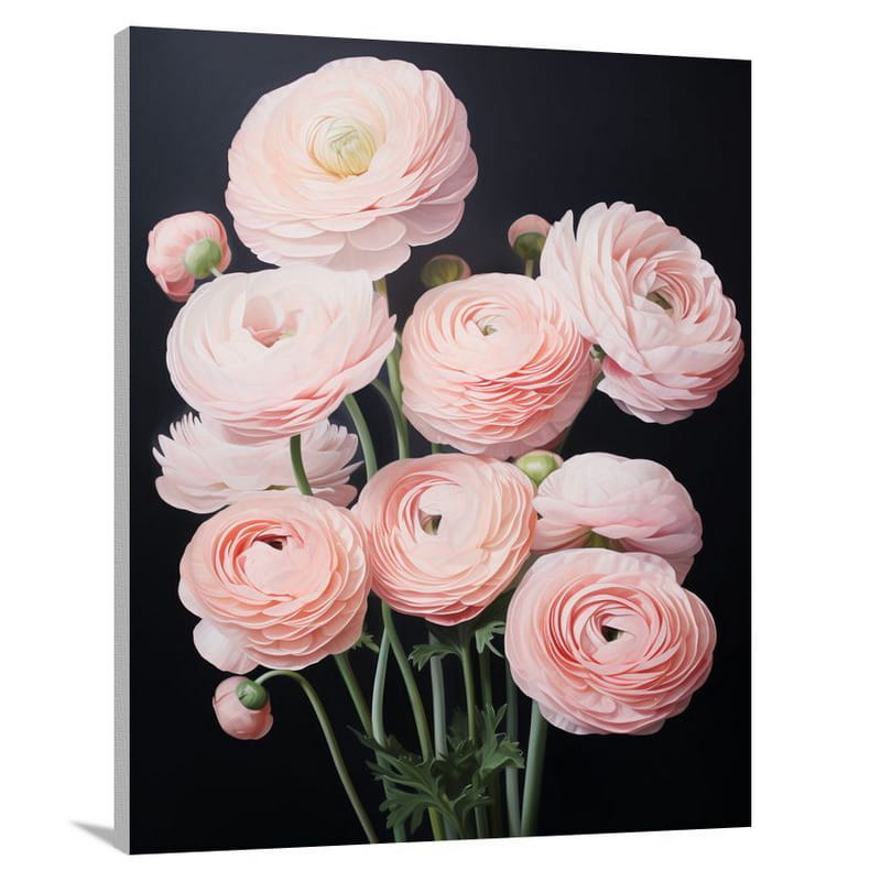 Whispering Love: Ranunculus Blooms - Canvas Print