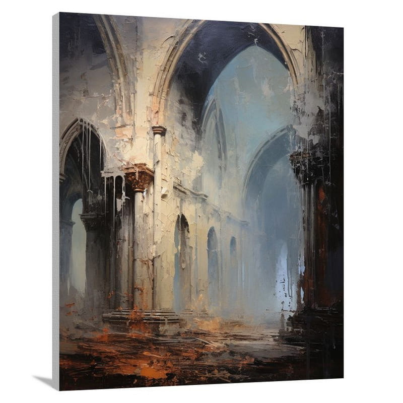 Whispering Prayers: Dereliction Architecture - Canvas Print