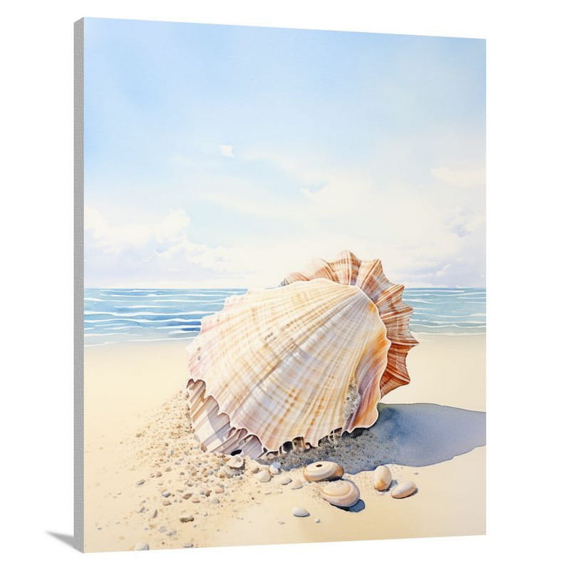 Whispering Secrets: Sea Shell - Watercolor - Canvas Print