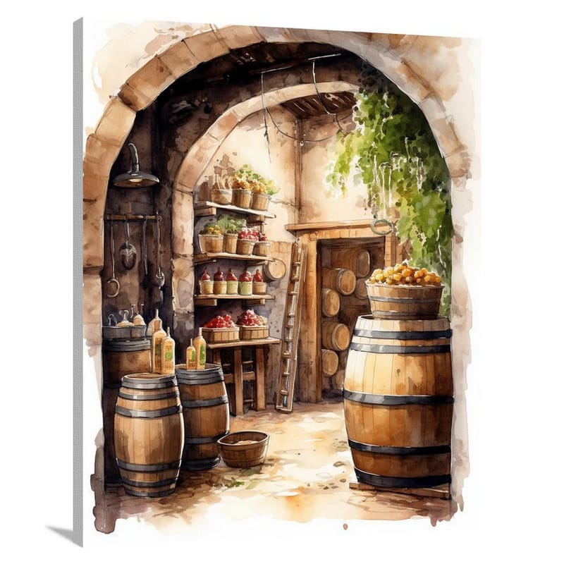 Whispering Secrets: Wine's Enchantment - Canvas Print