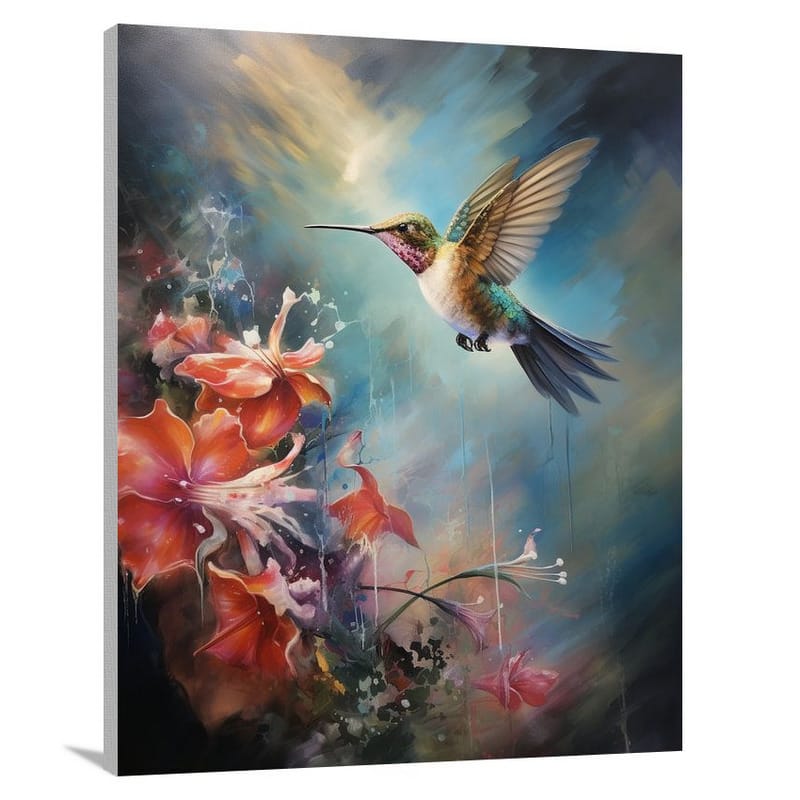 Whispering Wings: Hummingbird's Enchantment - Canvas Print