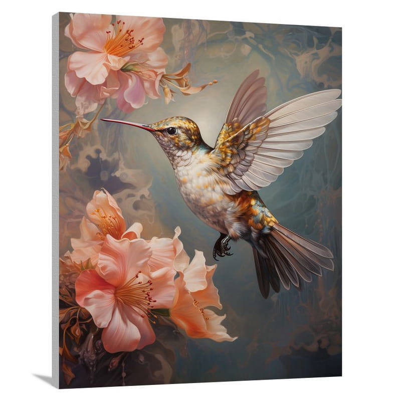 Whispering Wings: Hummingbird's Enchantment - Contemporary Art - Canvas Print