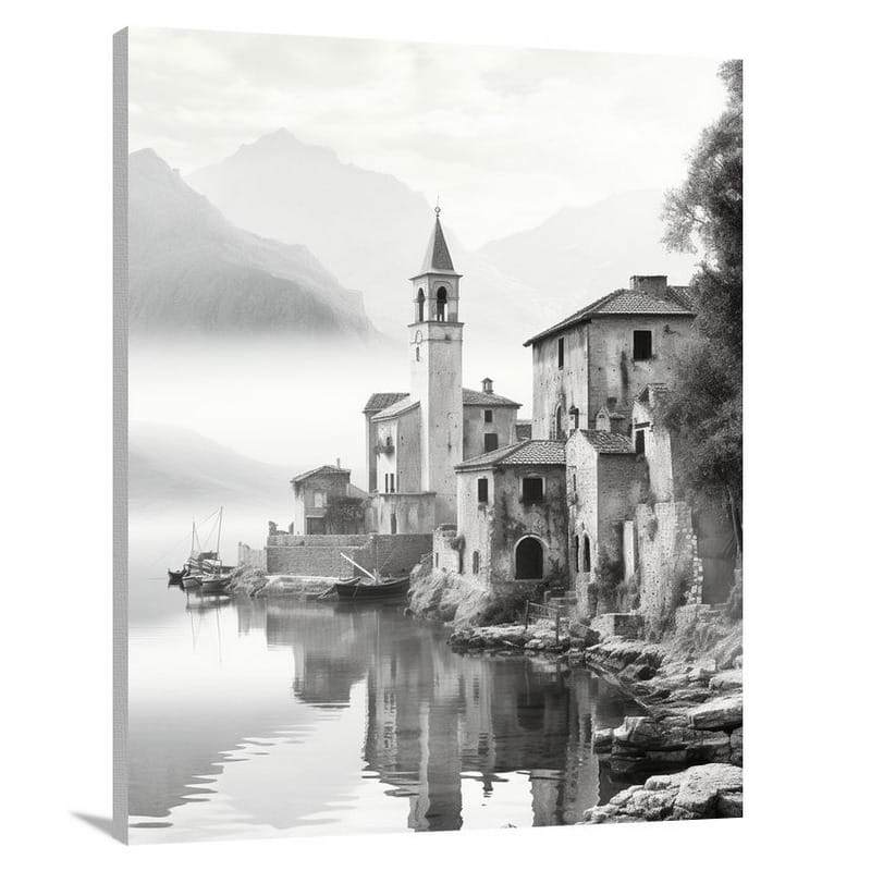 Whispers of Montenegro - Black And White - Canvas Print