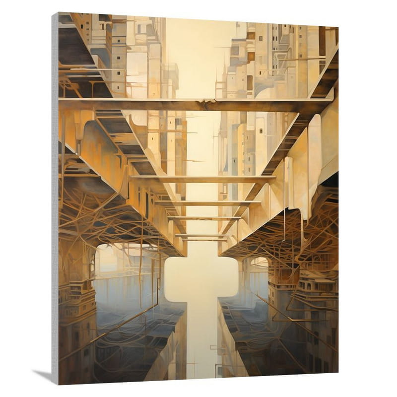 Whispers of Resilience: Bridge Architecture - Canvas Print