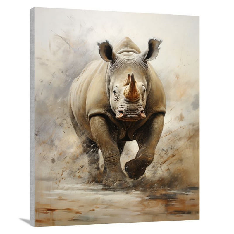 Wild Rhinoceros: Untamed Beauty - Canvas Print