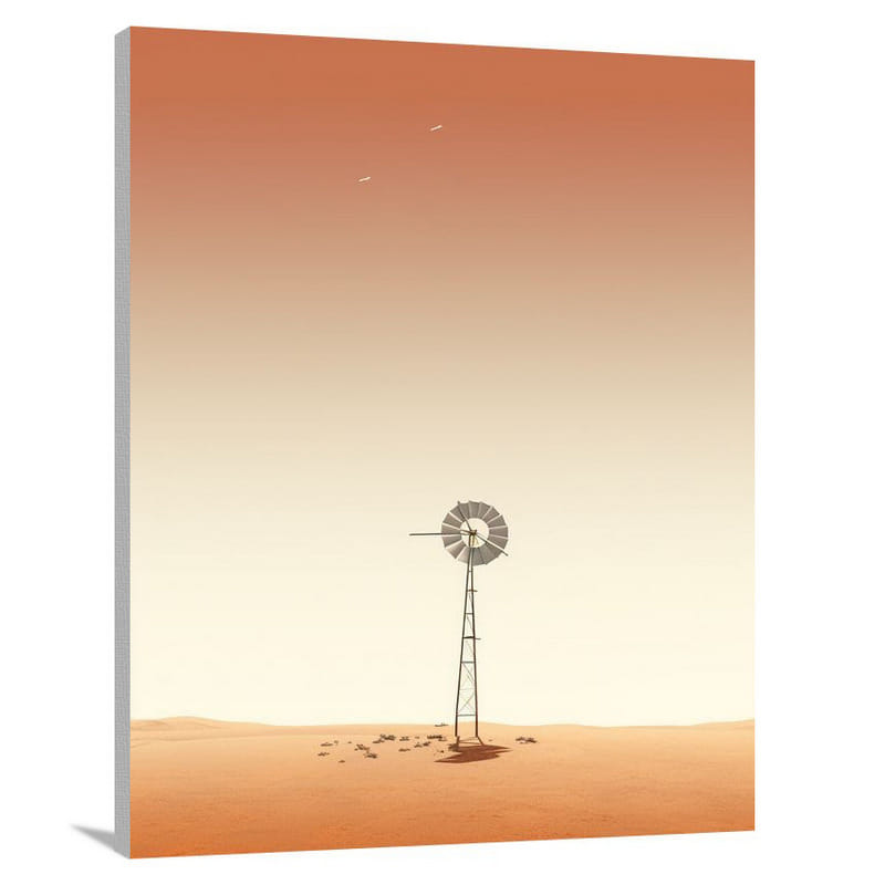 Windmill Oasis - Minimalist - Canvas Print