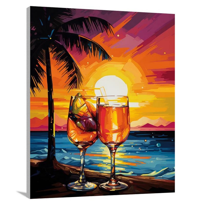 Wine Bliss on the Shore - Canvas Print