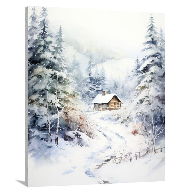 Winter's Embrace - Watercolor - Canvas Print
