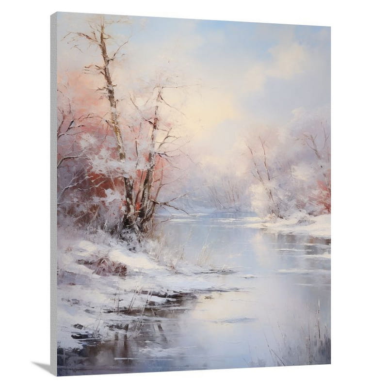 Winter's Serene Dance - Impressionist - Canvas Print