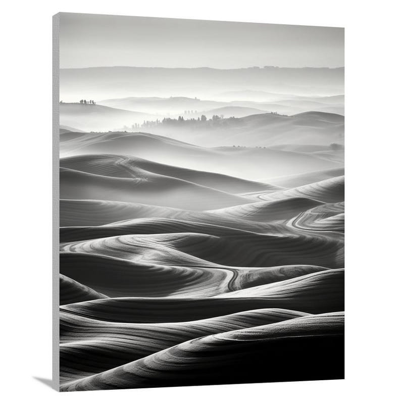 Wisconsin's Enchanting Hills - Black And White - Canvas Print