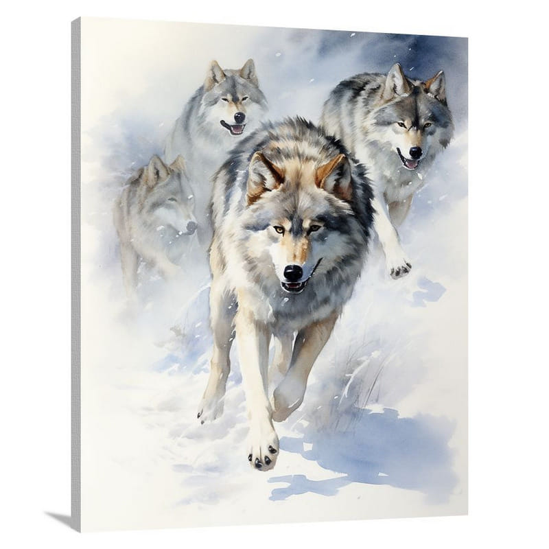 Wolf's Arctic Symphony - Canvas Print