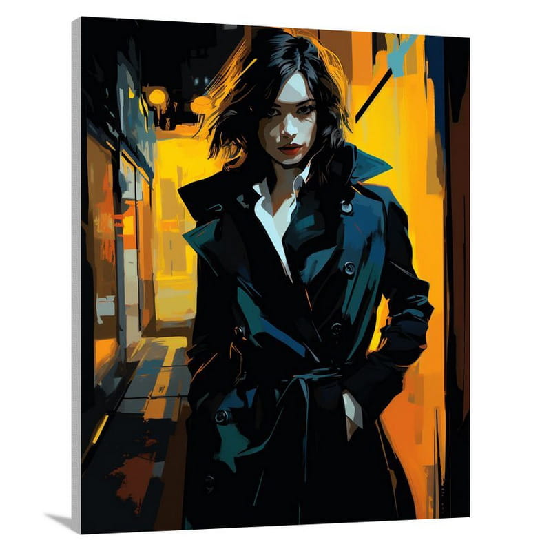 Women's Coat & Jacket: Noir Elegance - Canvas Print