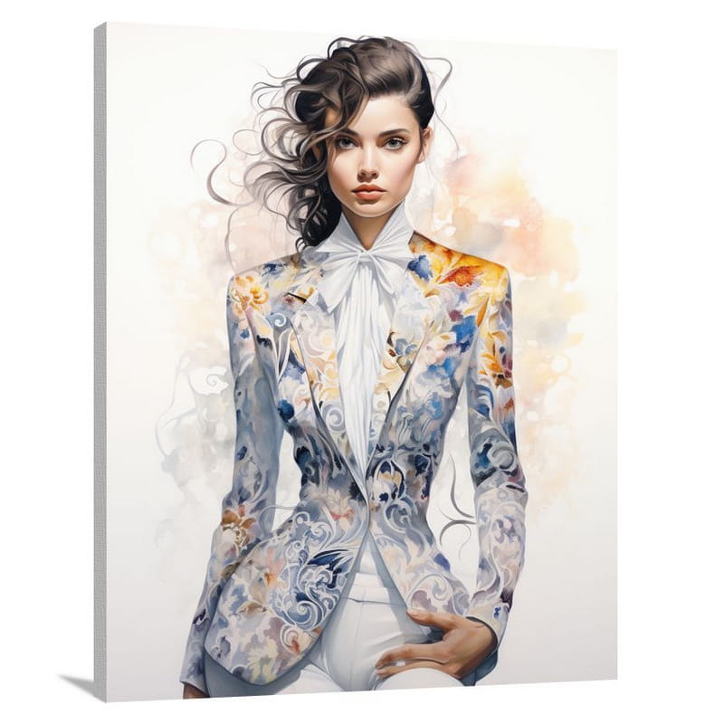 Women's Suit: Floral Elegance - Canvas Print