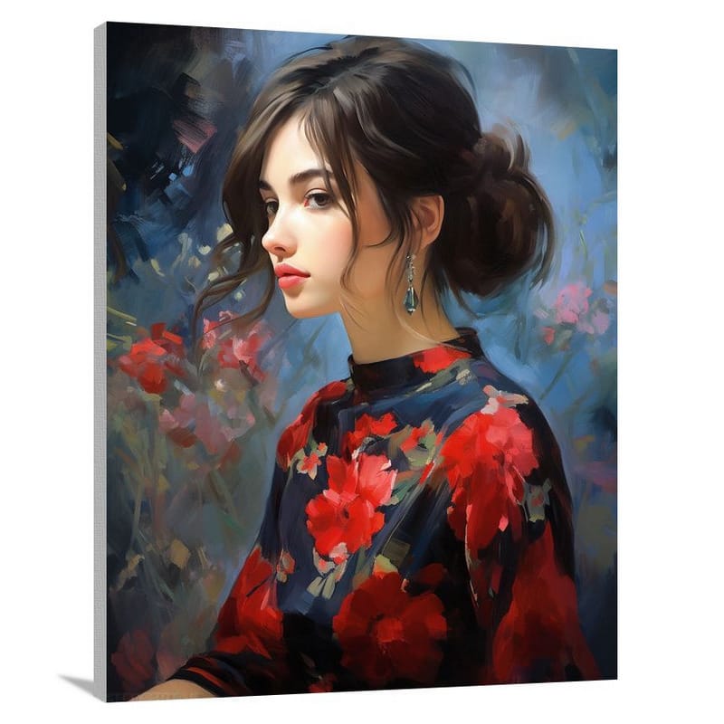 Women's Top: Floral Elegance - Canvas Print
