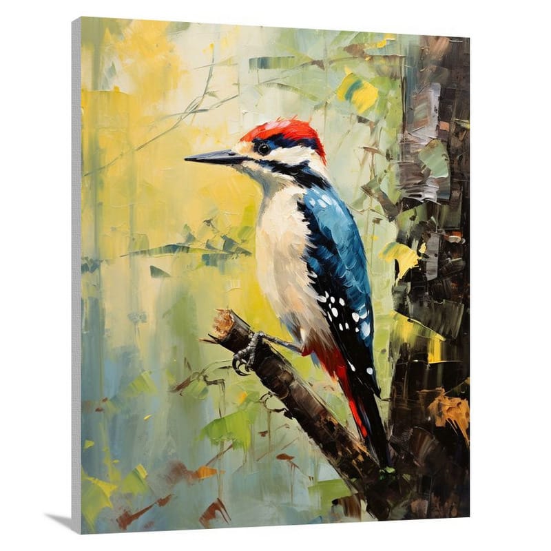 Woodpecker's Melody - Impressionist - Canvas Print