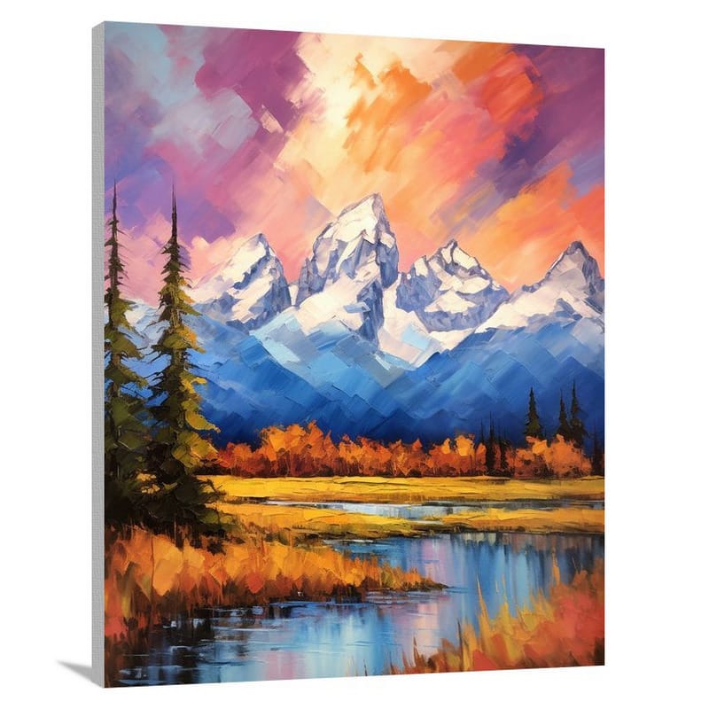 Wyoming's Majestic Peaks - Canvas Print