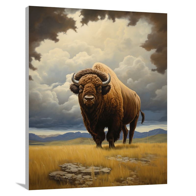 Wyoming's Serene Bison - Canvas Print