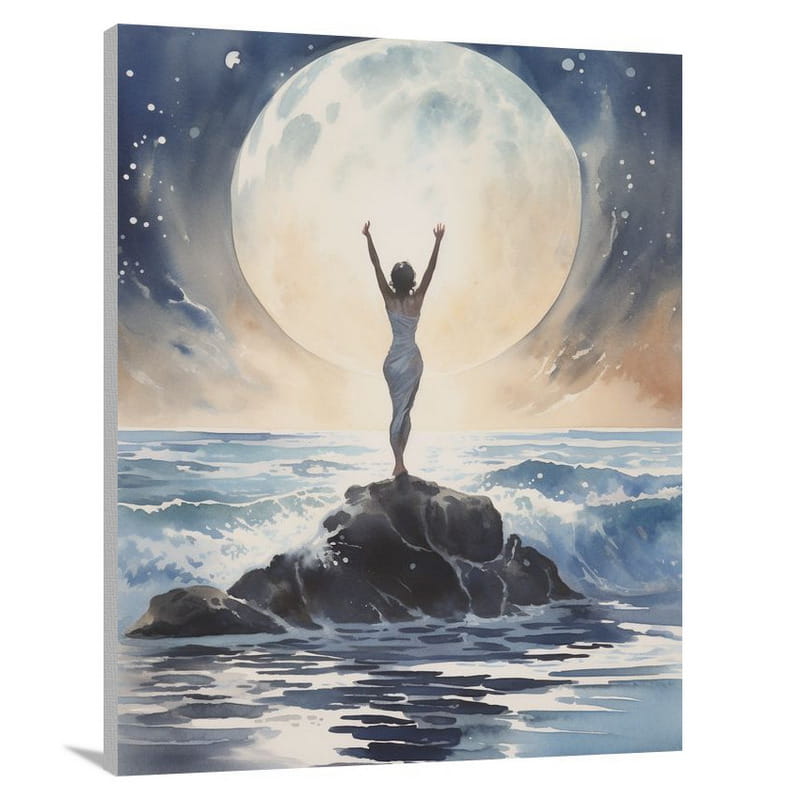 Yoga by the Moonlight - Canvas Print