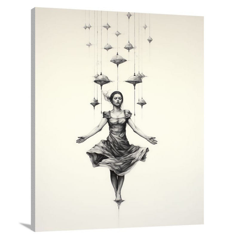 Yoga's Levitating Whimsy - Canvas Print