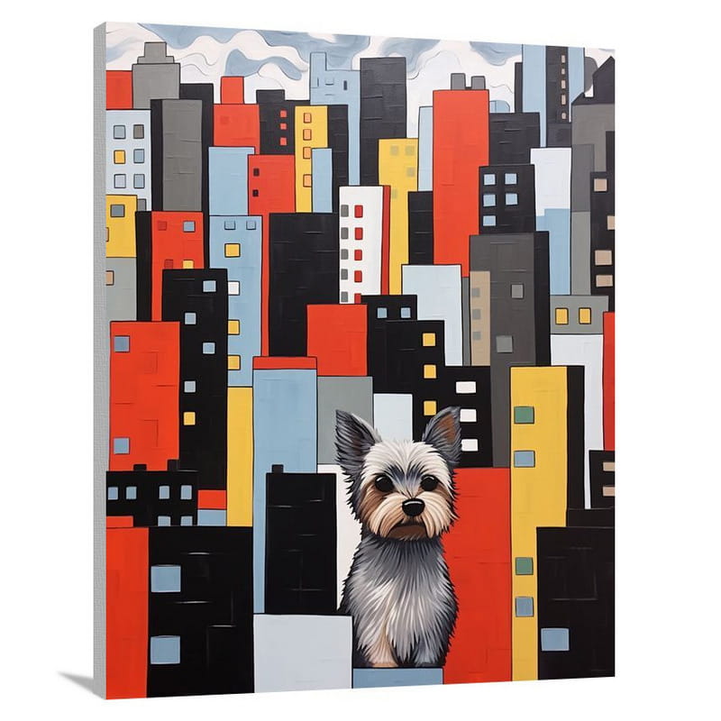 Yorkshire Terrier in Urban Serenity - Canvas Print