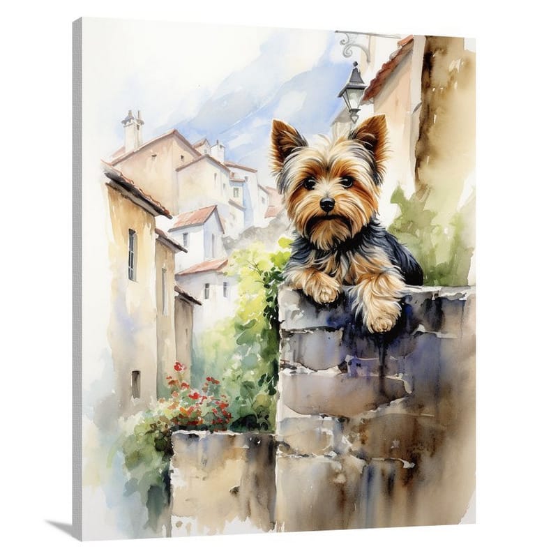 Yorkshire Terrier's Vigilance - Canvas Print