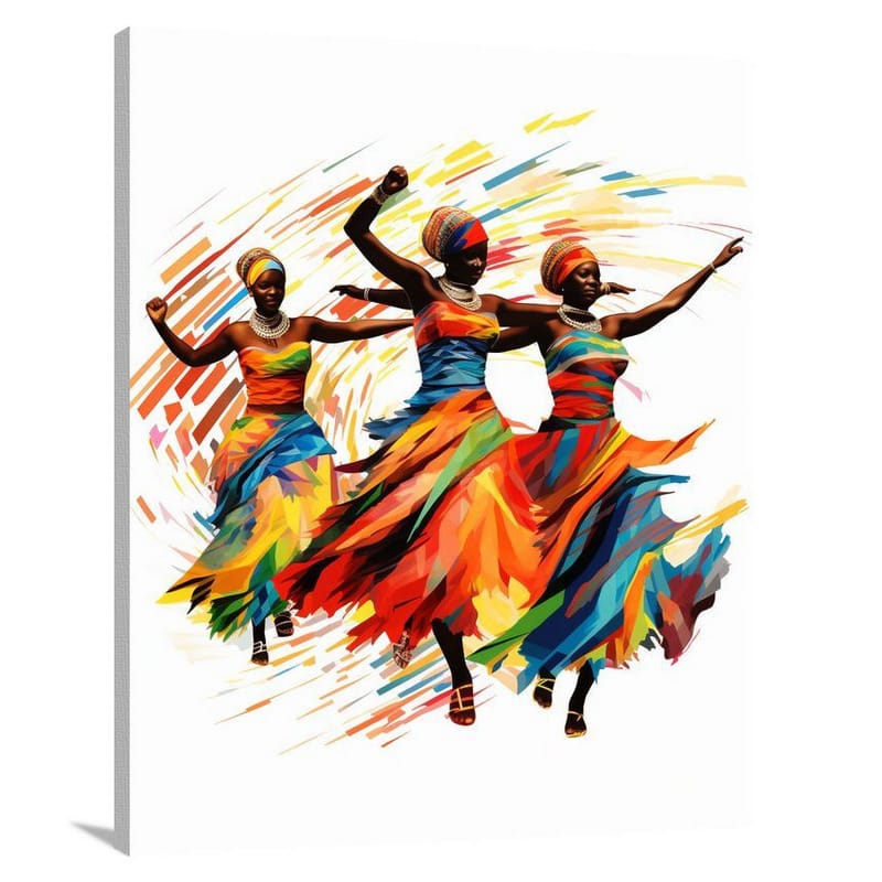 Zambian Rhythms: A kaleidoscope of colors - Canvas Print