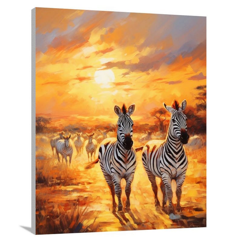 Zebra's Serenade - Impressionist - Canvas Print